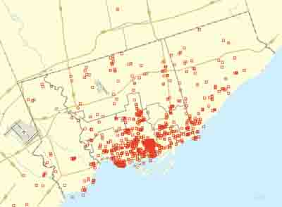 toronto bed bug map